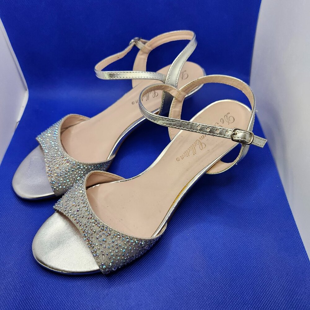 De Blossom Berk 64 Womens Size 8 Embellished Mid Ankle Strap Heels Dress Shoes